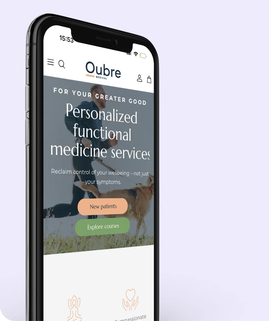 Oubre Medical website on an iPhone