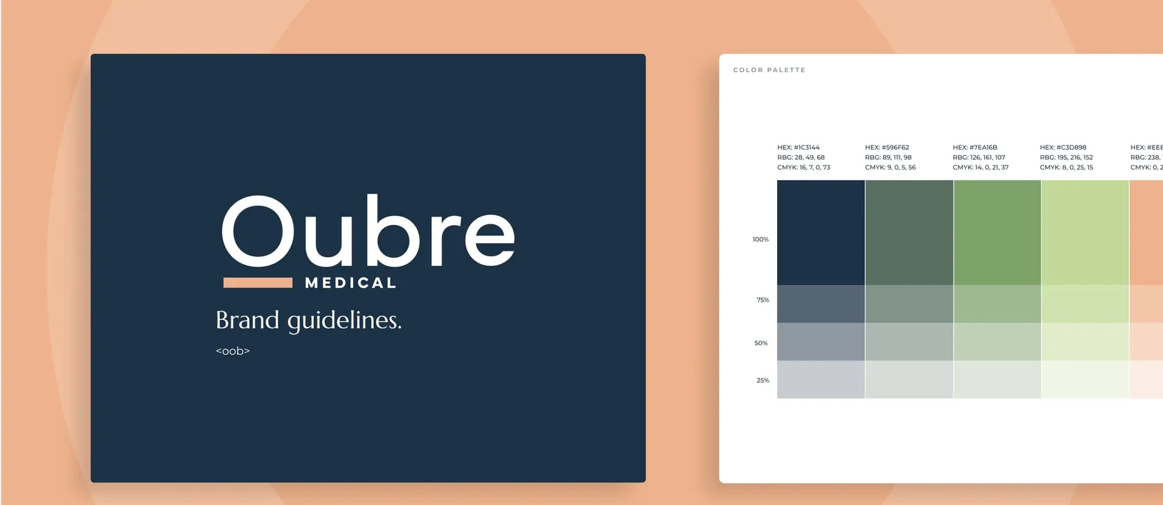 Oubre Medical brand guidelines, designed by Blackhawk.