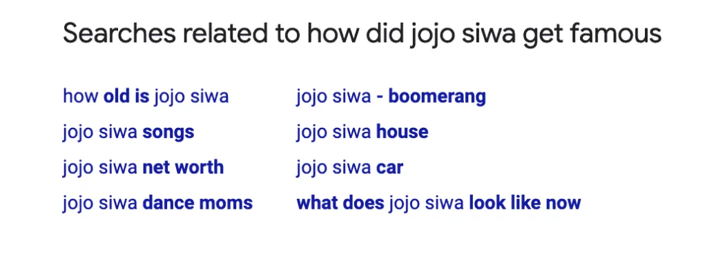 related searches section
